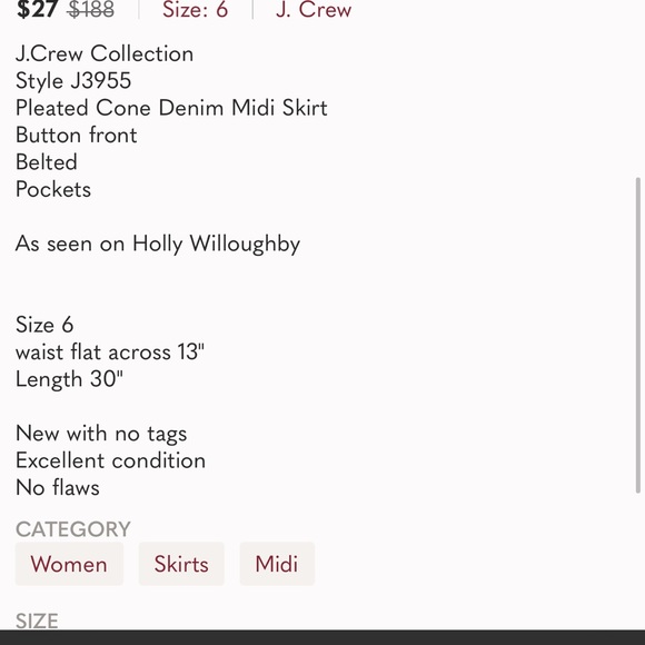 ISO J. Crew collection skirt size 6 - Picture 2 of 2